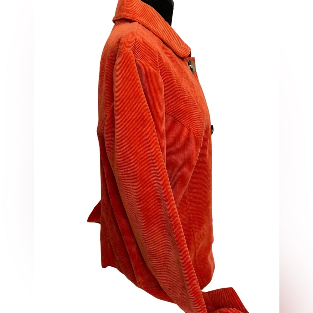 Requirements Blazer Womens XL Bright Orange Corduroy Long Sleeve Jacket Bold - Picture 4 of 11